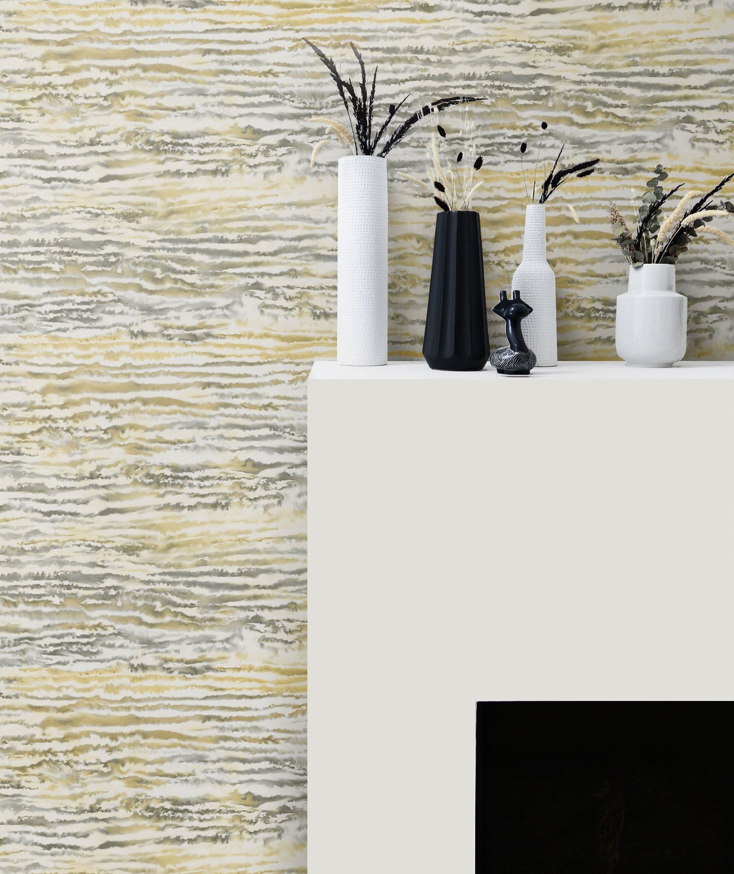 Seabrook Designs Living with Art Watercolor Waves Abstract Contemporary Gold Matte  - LW50507