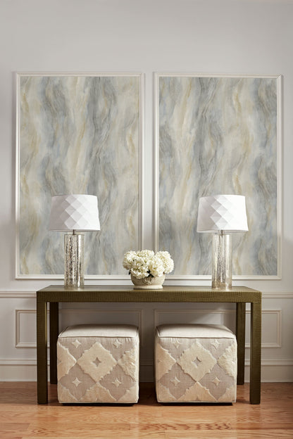 Seabrook Designs Living with Art Smoke Texture Embossed Vinyl Embossed Vinyl Contemporary Grey Matte  - LW50908