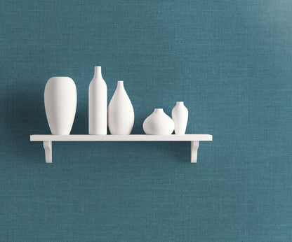Seabrook Designs Living with Art Hopsack Embossed Vinyl Embossed Vinyl Contemporary Teal Matte  - LW51124