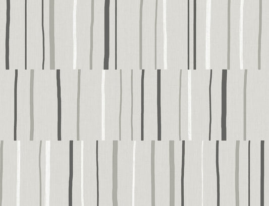 Seabrook Designs Living with Art Block Lines Geometric Contemporary Grey Matte Sidewall - LW51200