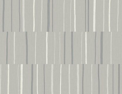 Seabrook Designs Living with Art Block Lines Geometric Contemporary Grey Metallic  - LW51208