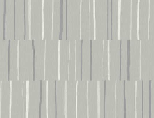 Seabrook Designs Living with Art Block Lines Geometric Contemporary Grey Metallic Sidewall - LW51208