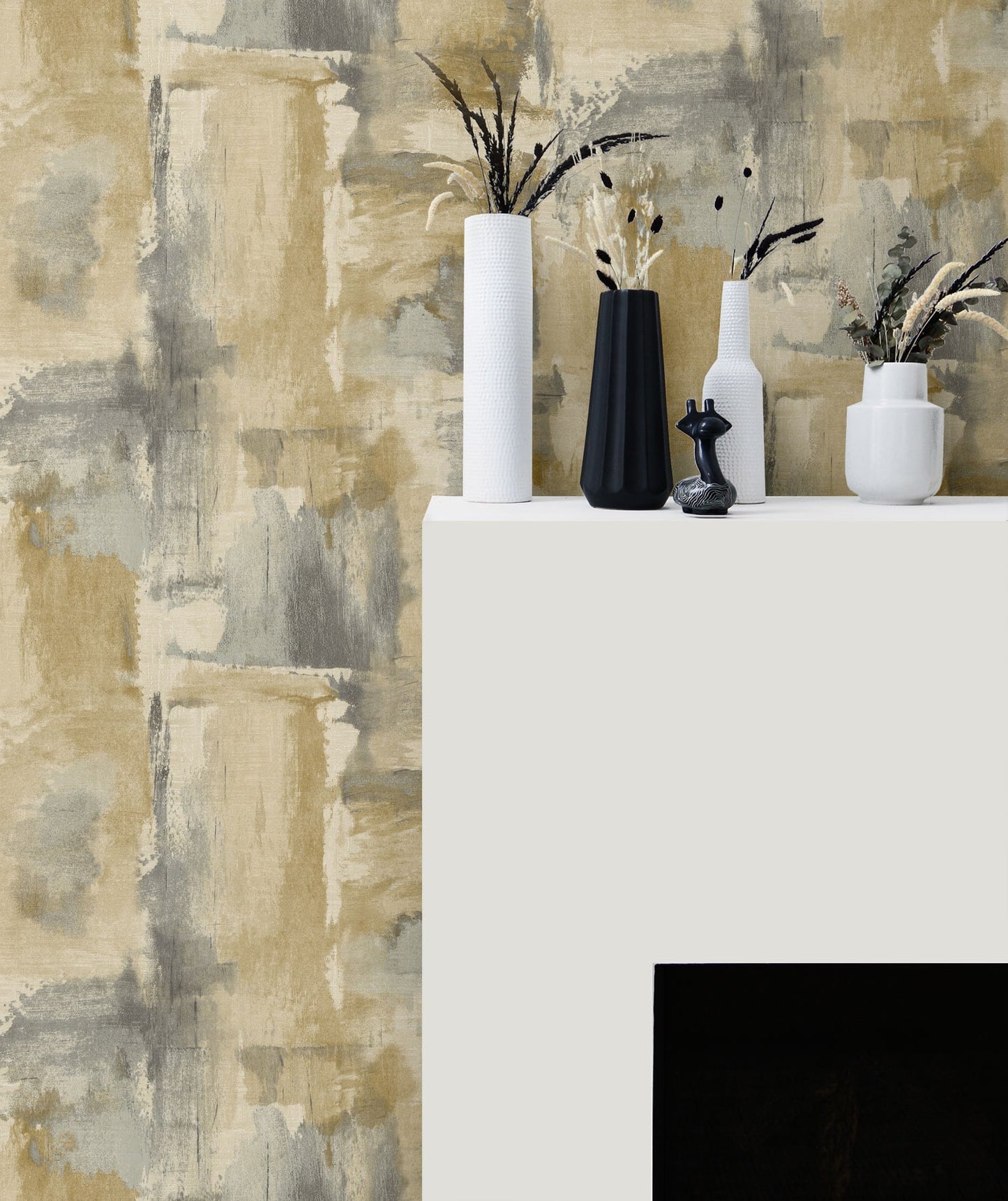 Seabrook Designs Living with Art Dry Brush Faux Abstract Contemporary Gold Matte  - LW51307