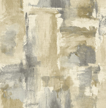 Seabrook Designs Living with Art Dry Brush Faux Abstract Contemporary Gold Matte  - LW51307