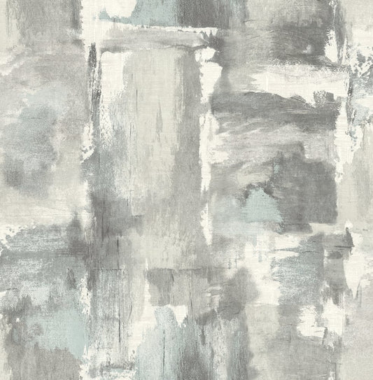 Seabrook Designs Living with Art Dry Brush Faux Abstract Contemporary Grey Matte Sidewall - LW51308