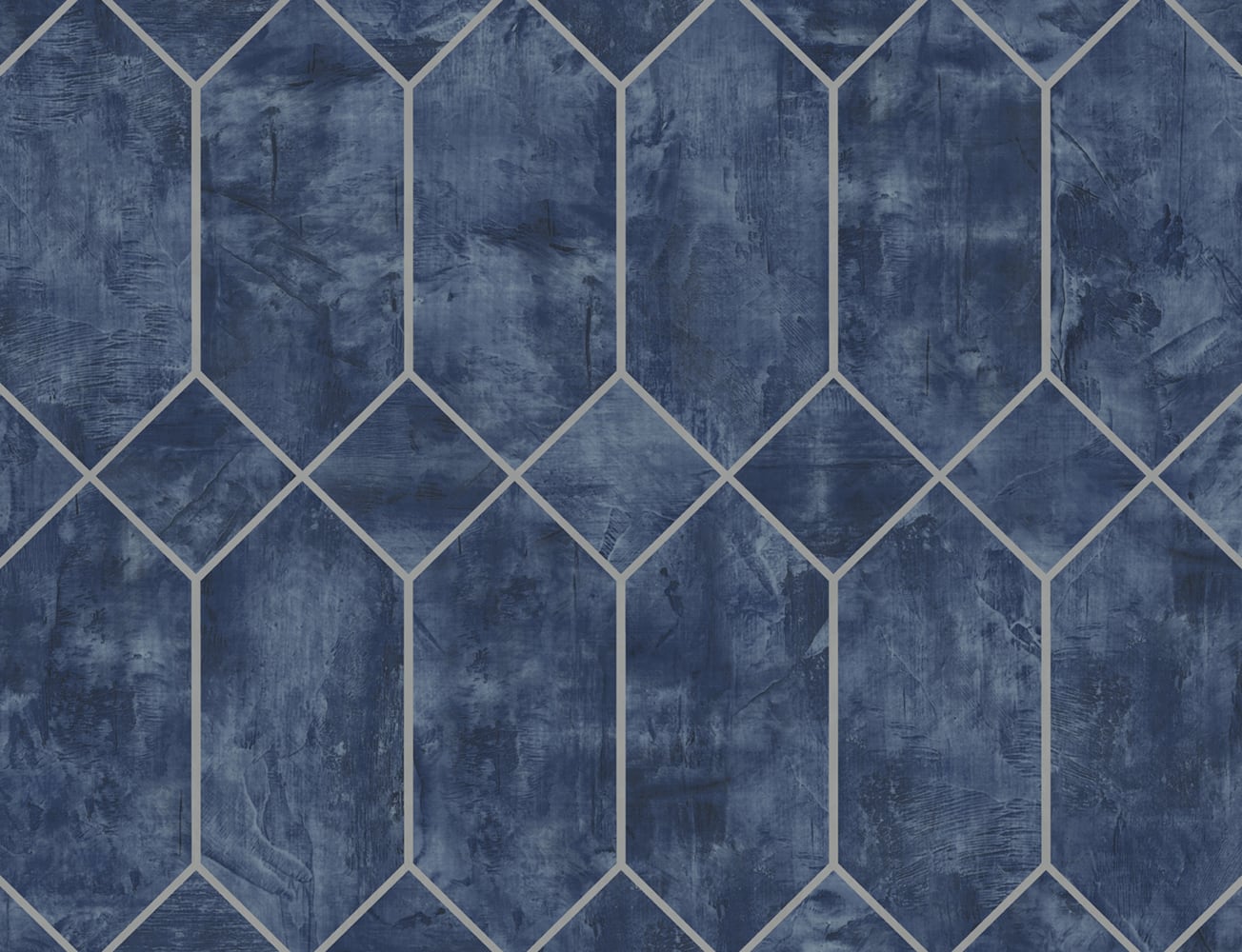 Seabrook Designs Living with Art Geo Faux Geometric Contemporary Blue Metallic Sidewall - LW51602