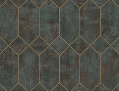 Seabrook Designs Living with Art Geo Faux Geometric Contemporary Brown Metallic  - LW51606