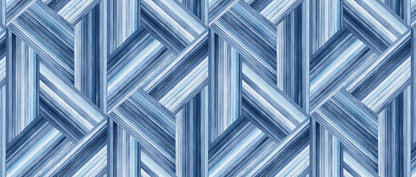 Seabrook Designs Living with Art Geo Inlay Fabric Geometric Contemporary Blue Matte Fabric - LW51902F
