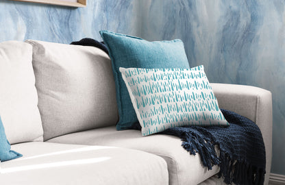 Seabrook Designs Living with Art Brush Marks Fabric Abstract Contemporary Teal Matte Fabric - LW52104F