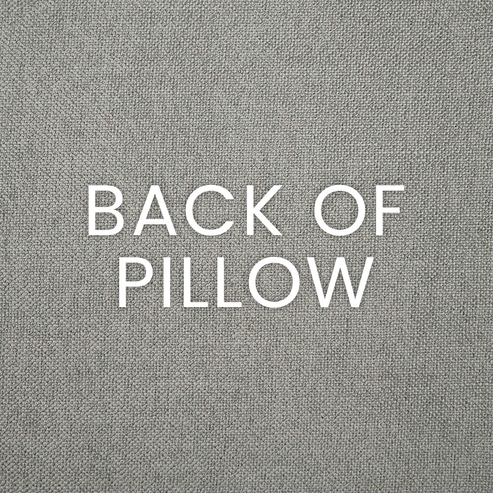 Coral 24" x 24" pillow with textured woven fabric; bold white text reading BACK OF PILLOW.