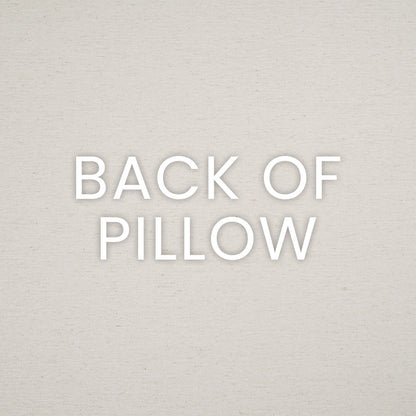 Beige textured fabric with large white BACK OF PILLOW text.