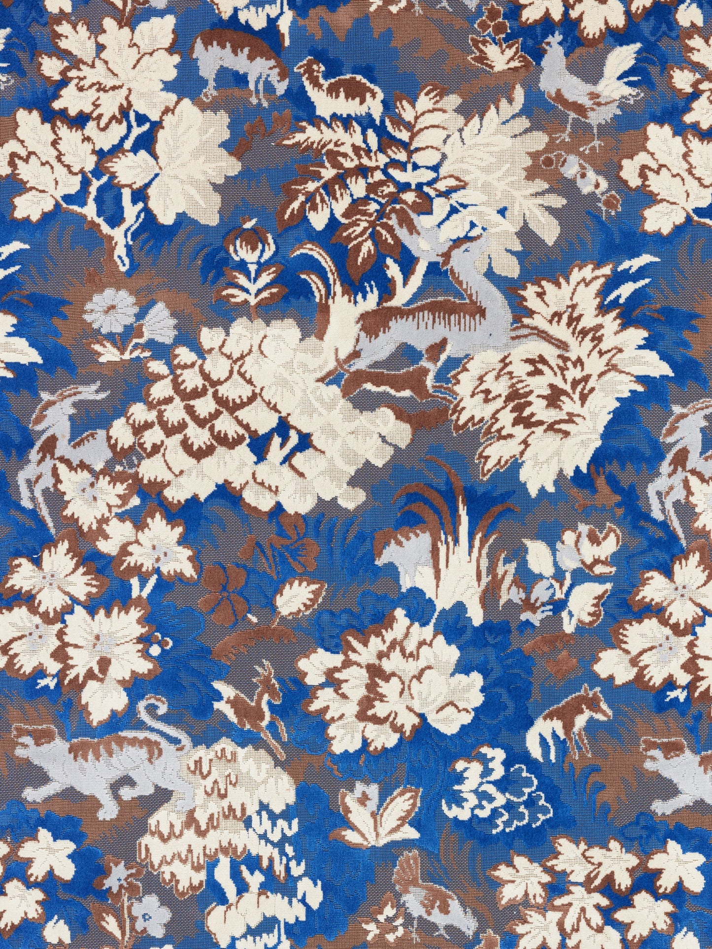 SCALAMANDRE  TAILS TALE FABRIC BLUE WOOD   - M1 00010264