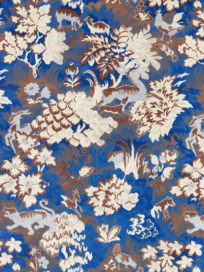 SCALAMANDRE  TAILS TALE FABRIC BLUE WOOD   - M1 00010264 NEW SKU # M102640001