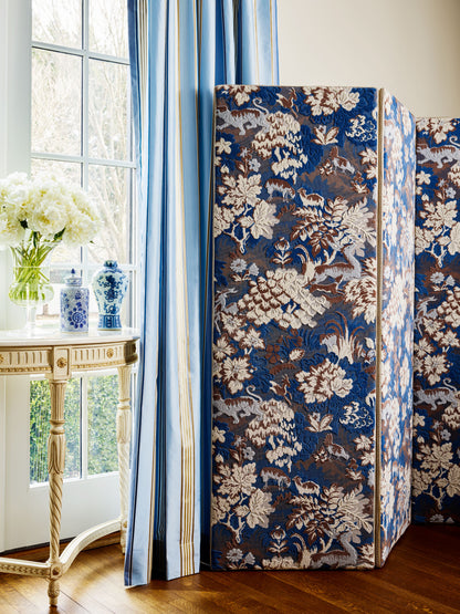 SCALAMANDRE  TAILS TALE FABRIC BLUE WOOD   - M1 00010264 NEW SKU # M102640001