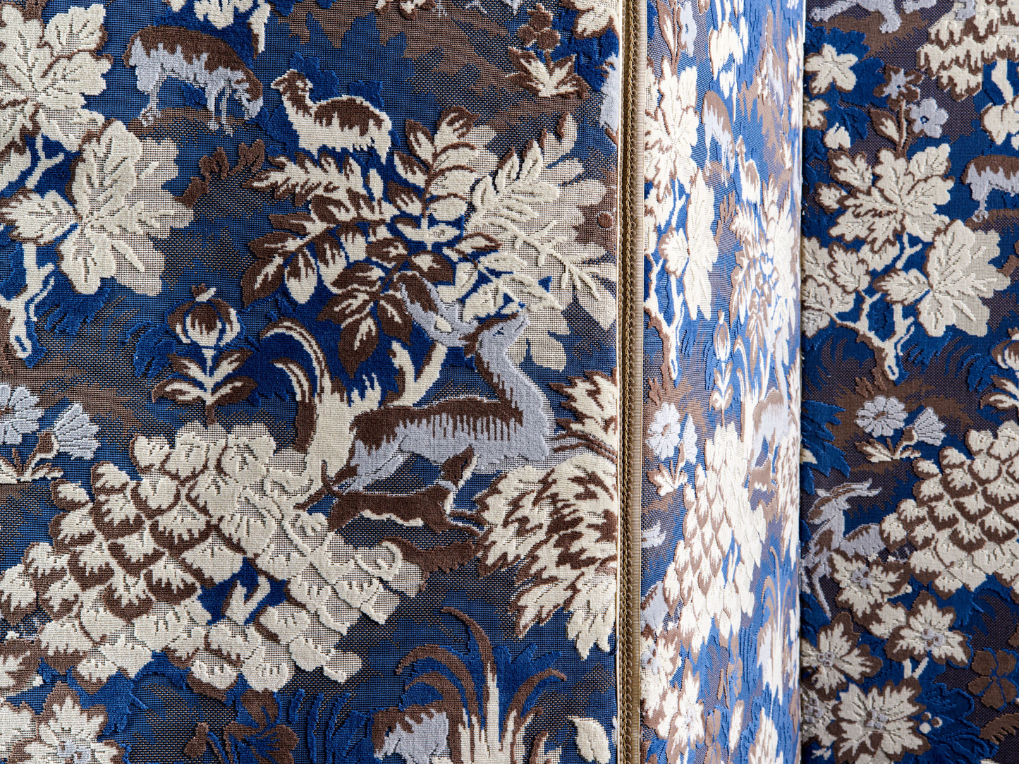 SCALAMANDRE  TAILS TALE FABRIC BLUE WOOD   - M1 00010264 NEW SKU # M102640001