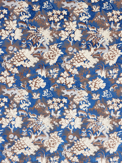 SCALAMANDRE  TAILS TALE FABRIC BLUE WOOD   - M1 00010264 NEW SKU # M102640001