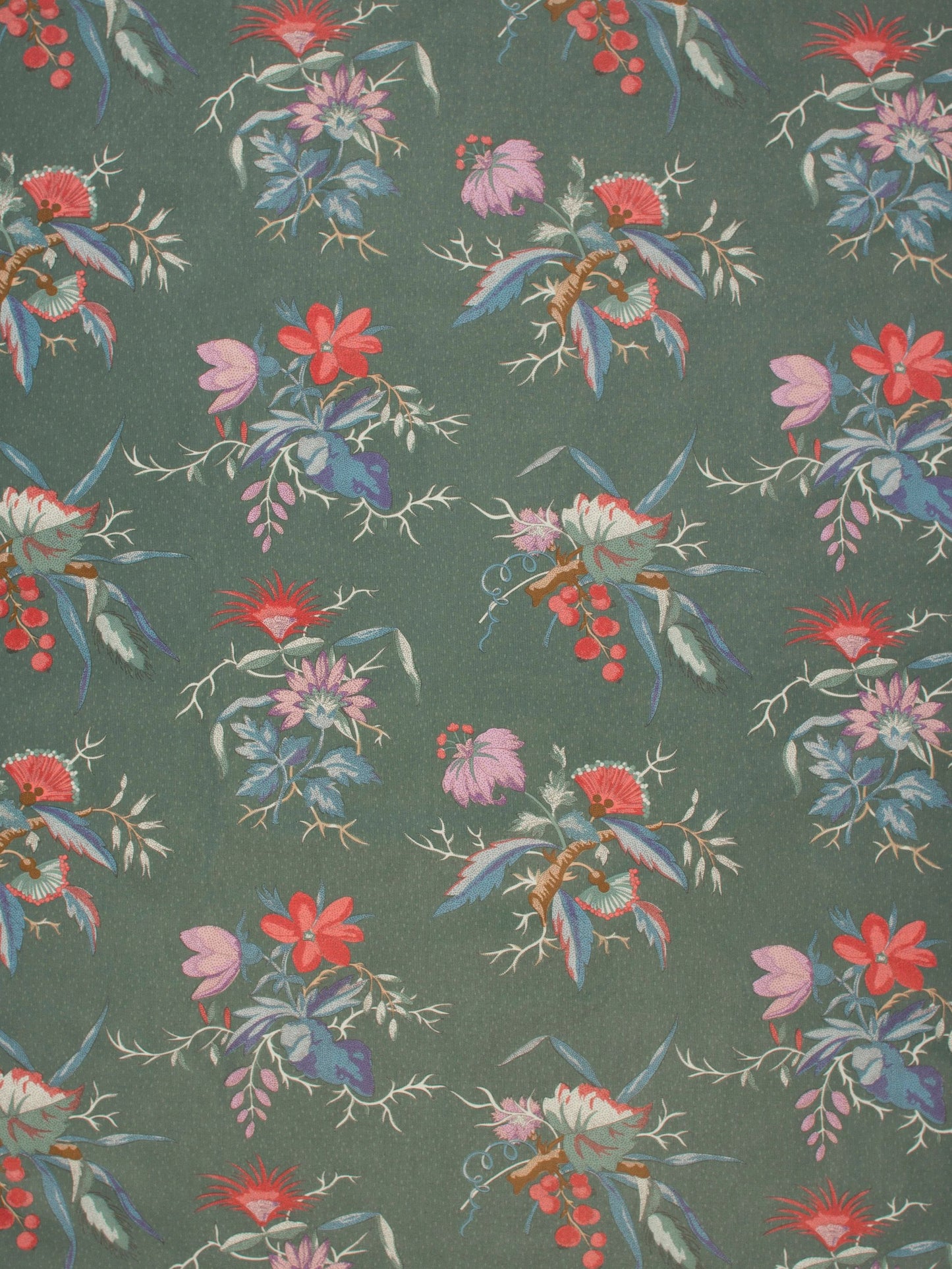 SCALAMANDRE OUTLET  FABRIC FLEUR MYSTERE  FABRIC MULTI, TEAL   - M6 00031666