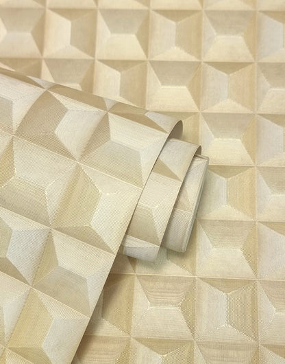 York Wallcoverings Fine Decor Romero Gold 3D Geometric Wallpaper Graphics Masculine Gold  Wallpaper - M95685