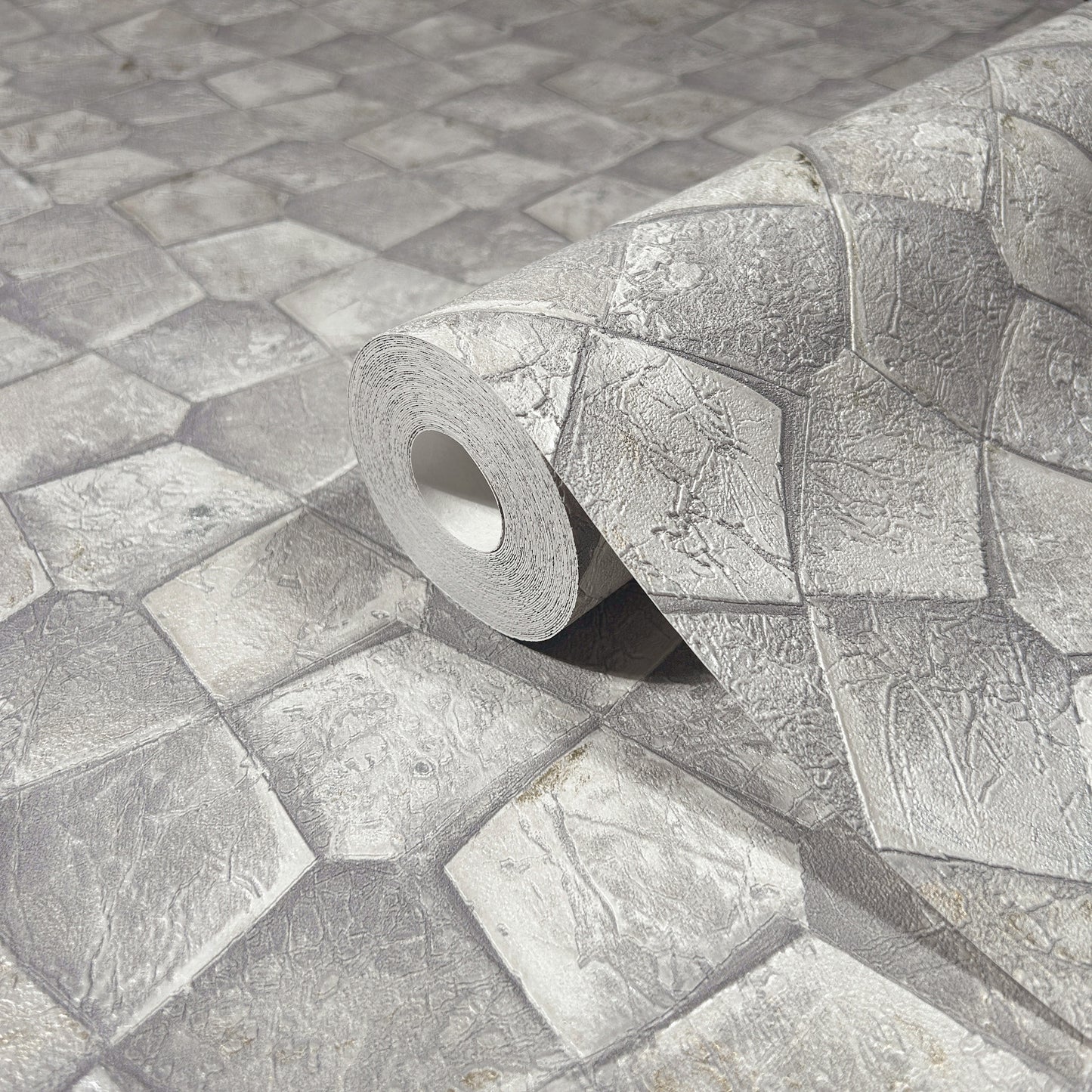 York Wallcoverings Antonina Vella Waterford Grey Tiled Wallpaper Graphics Traditional Grey  Wallpaper - MA34907