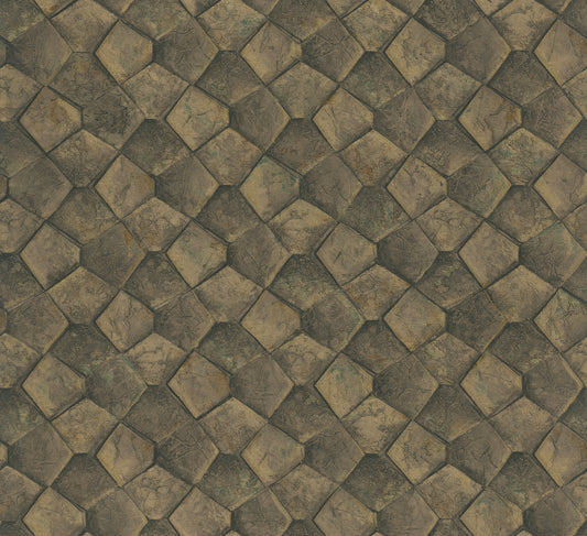 York Wallcoverings Antonina Vella Waterford Gold Tiled Wallpaper Graphics Traditional Gold  Wallpaper - MA34909