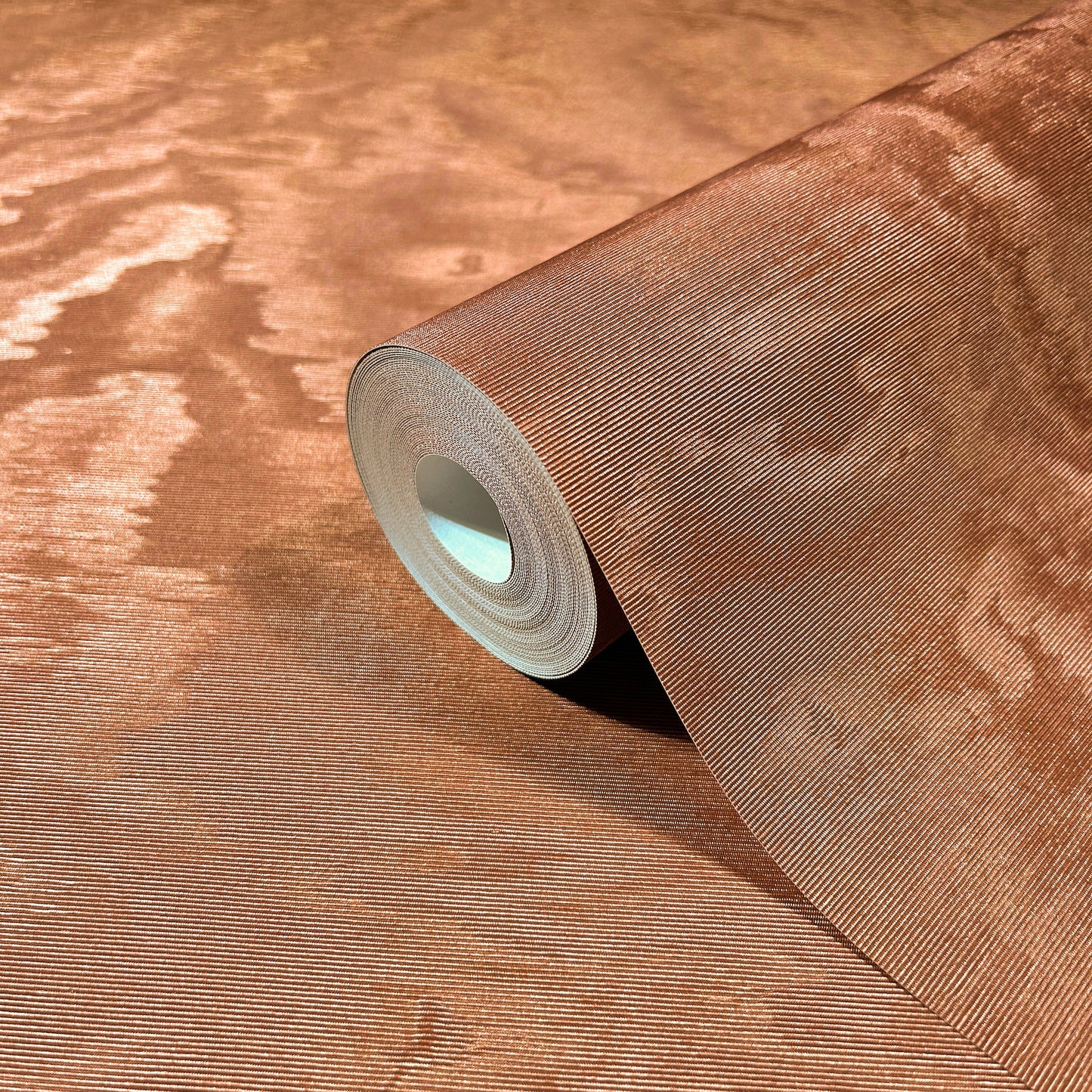 York Wallcoverings Antonina Vella Shimmering Moire Copper Textured Wallpaper Abstract Traditional Copper  Wallpaper - MA34926