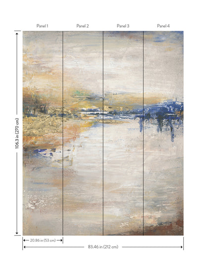 York Wallcoverings Antonina Vella Crystal Lake Wall Mural Nature Abstract Multicolor  Wallpaper - MA35499M