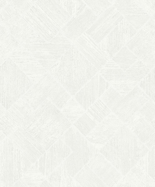 York Wallcoverings Antonina Vella Marquetry White Tile Wallpaper Graphics Traditional White  Wallpaper - MA35508