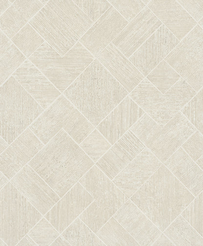 York Wallcoverings Antonina Vella Marquetry Beige Tile Wallpaper Graphics Traditional Beige  Wallpaper - MA35509