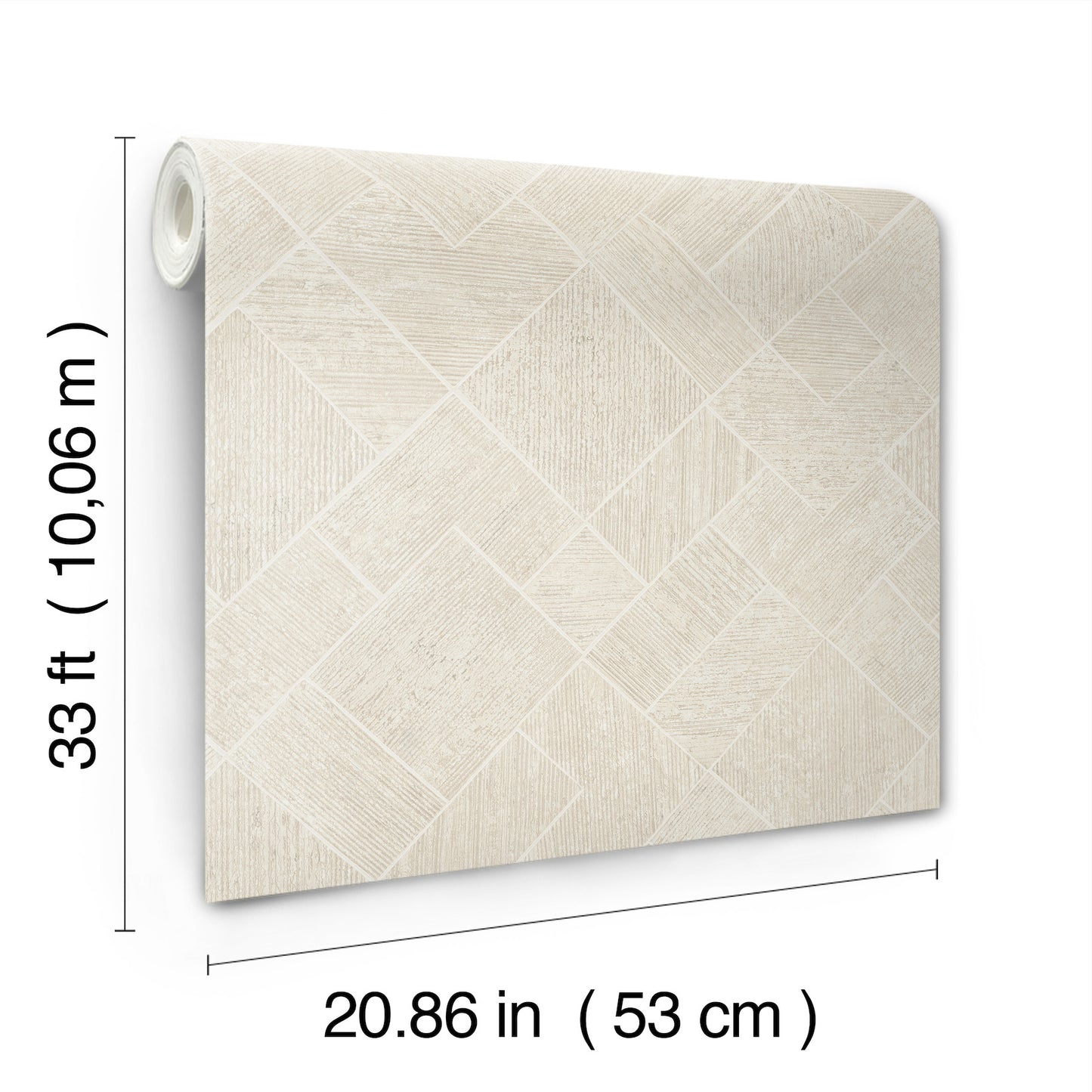 York Wallcoverings Antonina Vella Marquetry Beige Tile Wallpaper Graphics Traditional Beige  Wallpaper - MA35509