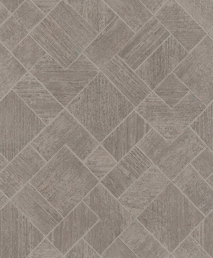 York Wallcoverings Antonina Vella Marquetry Taupe Tile Wallpaper Graphics Traditional Taupe  Wallpaper - MA35511