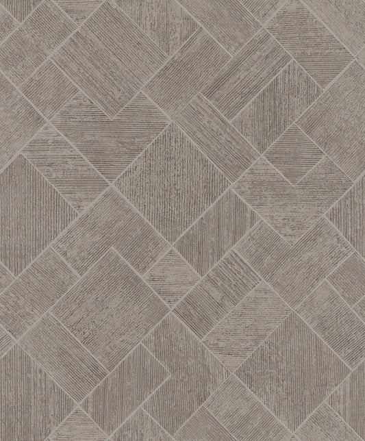 York Wallcoverings Antonina Vella Marquetry Taupe Tile Wallpaper Graphics Traditional Taupe  Wallpaper - MA35511