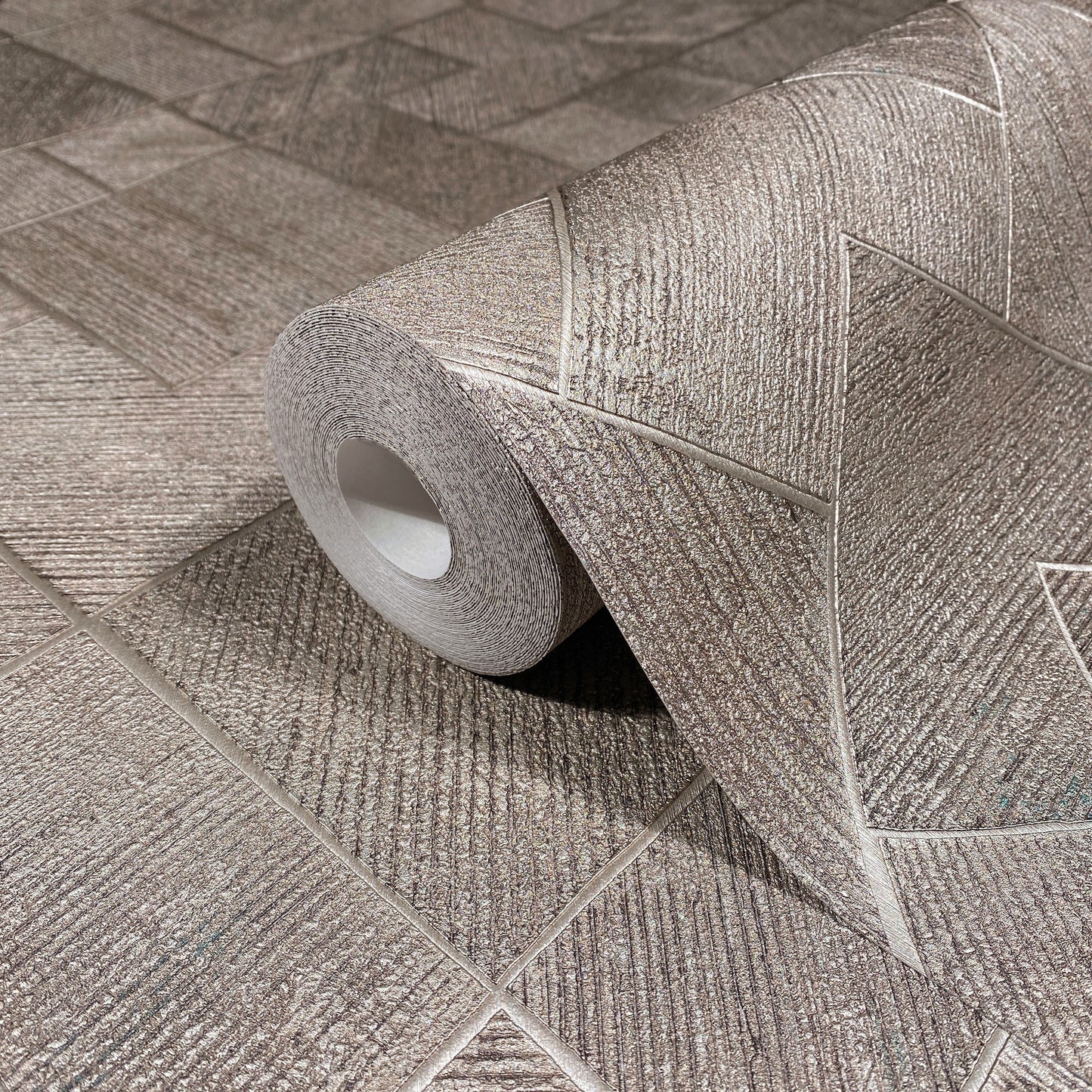 York Wallcoverings Antonina Vella Marquetry Taupe Tile Wallpaper Graphics Traditional Taupe  Wallpaper - MA35511