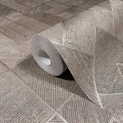 York Wallcoverings Antonina Vella Marquetry Taupe Tile Wallpaper Graphics Traditional Taupe  Wallpaper - MA35511