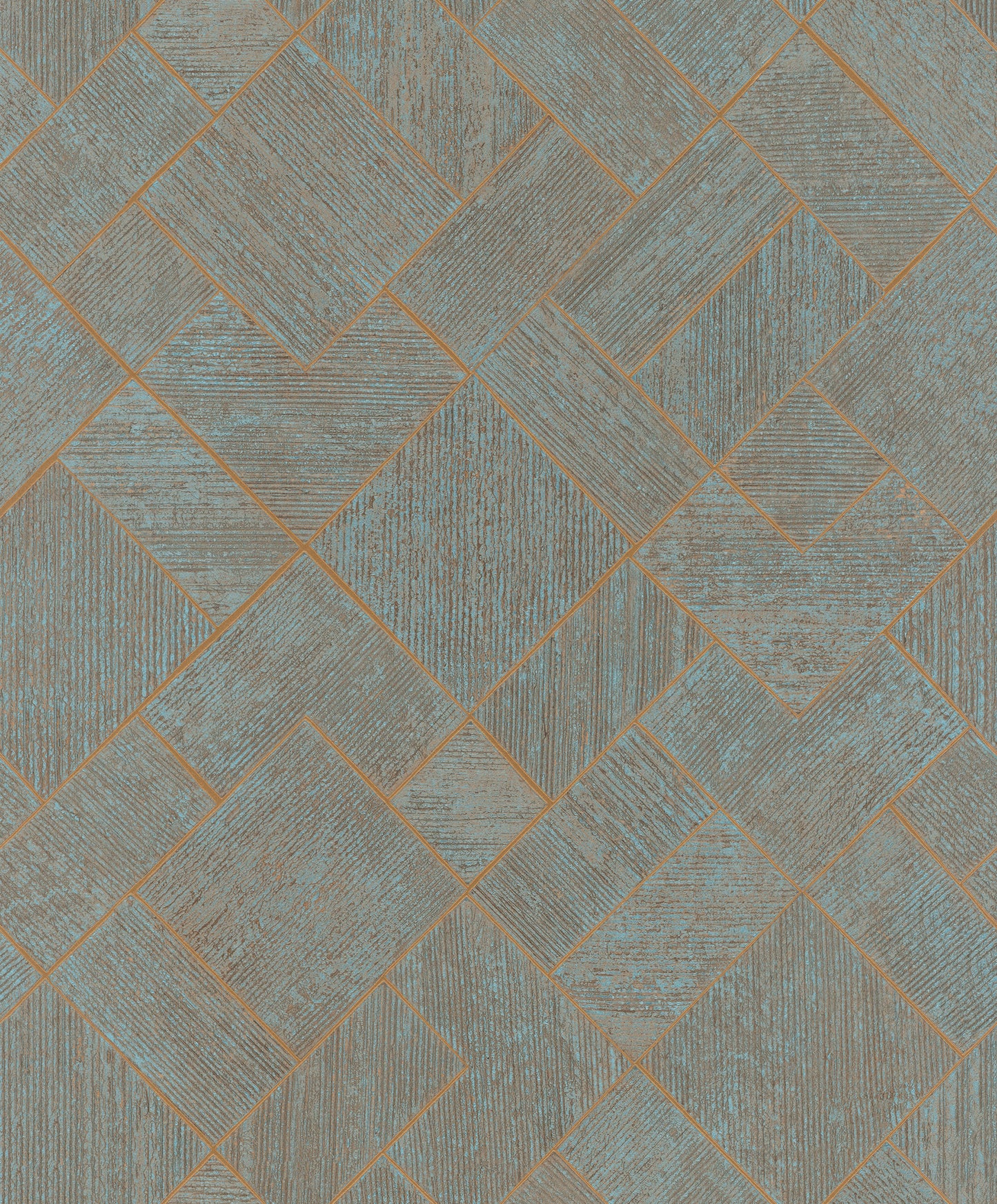 York Wallcoverings Antonina Vella Marquetry Teal Tile Wallpaper Graphics Traditional Teal  Wallpaper - MA35512