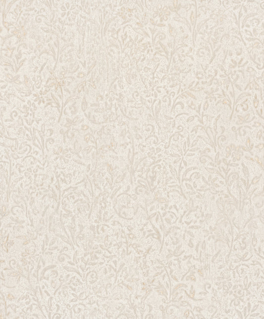 York Wallcoverings Antonina Vella Sculpted Floral Beige Relief Wallpaper Botanical Traditional Beige  Wallpaper - MA35531