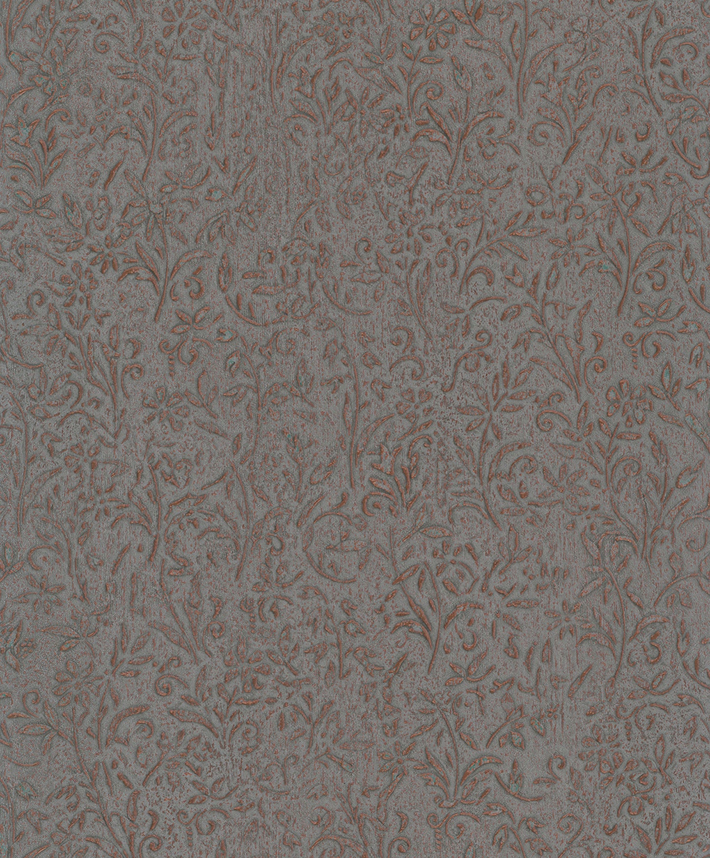 York Wallcoverings Antonina Vella Sculpted Floral Copper Relief Wallpaper Botanical Traditional Copper  Wallpaper - MA35534