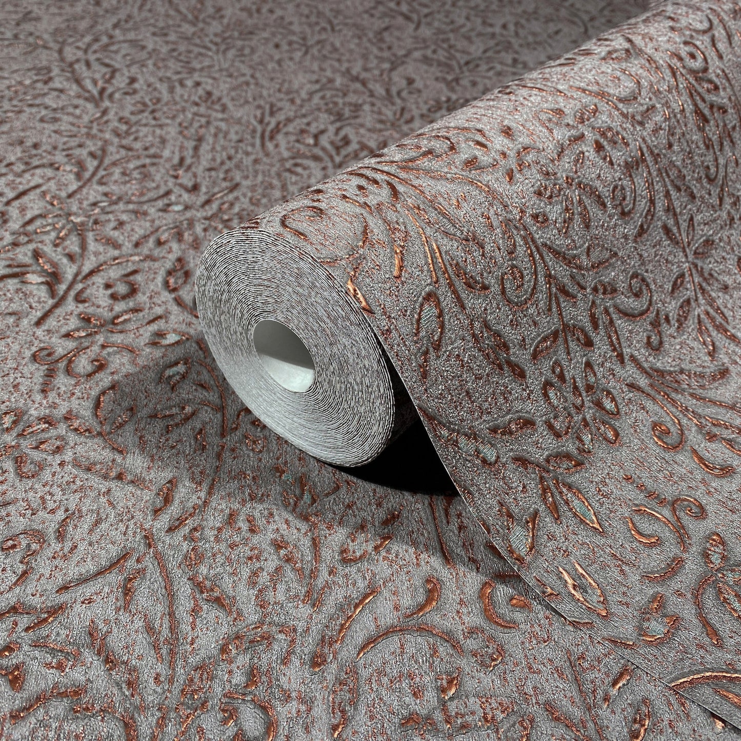 York Wallcoverings Antonina Vella Sculpted Floral Copper Relief Wallpaper Botanical Traditional Copper  Wallpaper - MA35534