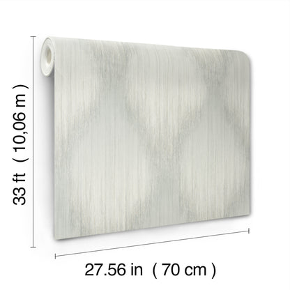 York Wallcoverings Antonina Vella Starfall Sage Metallic Ikat Wallpaper Graphics Traditional Sage  Wallpaper - MA35803