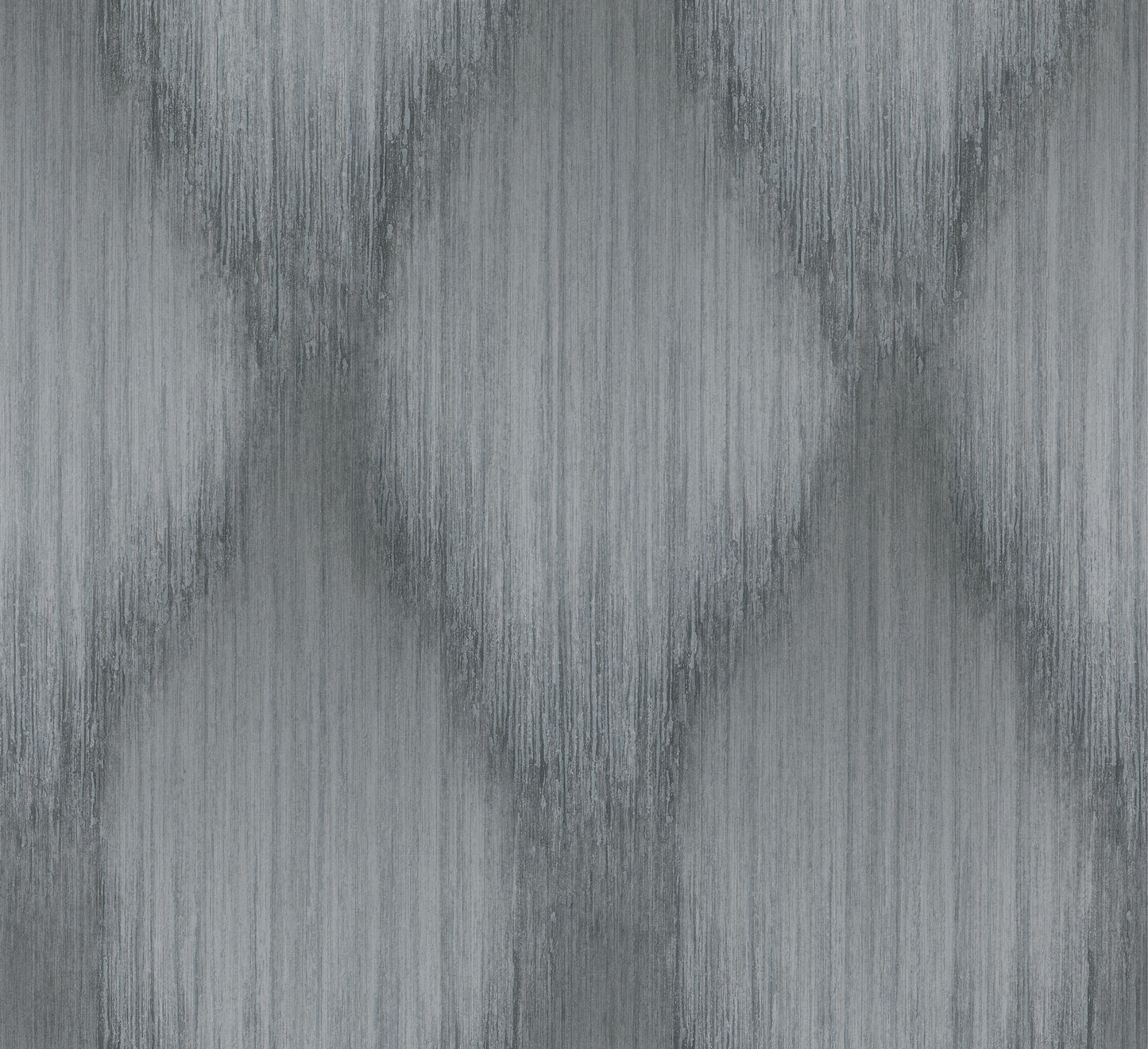 Brushed gray chevron geometric pattern with vertical streak texture; modern rug or wallpaper accent.