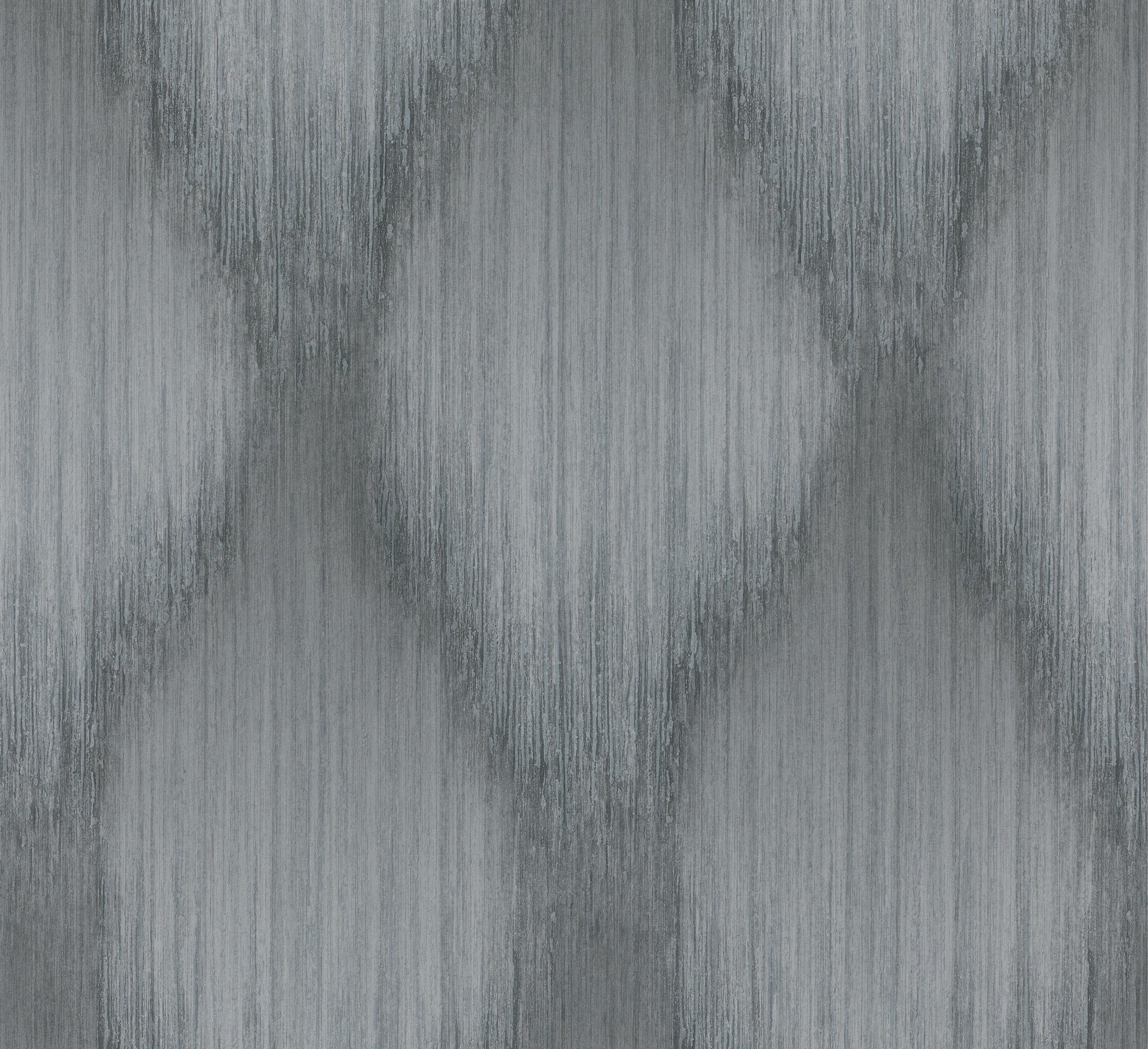 Brushed gray chevron geometric pattern with vertical streak texture; modern rug or wallpaper accent.