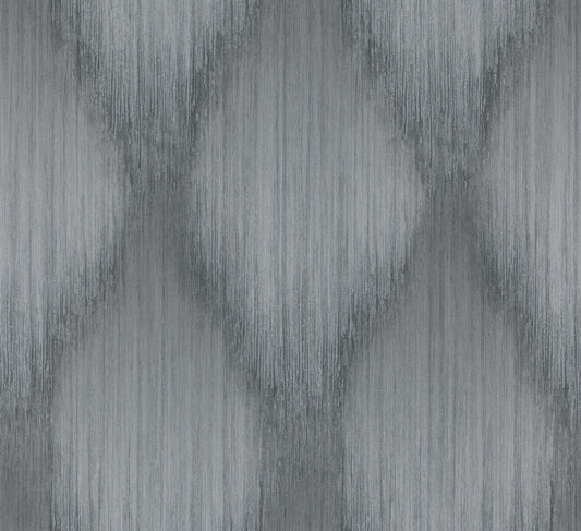 York Wallcoverings Antonina Vella Starfall Pewter Metallic Ikat Wallpaper Graphics Traditional Pewter  Wallpaper - MA35804