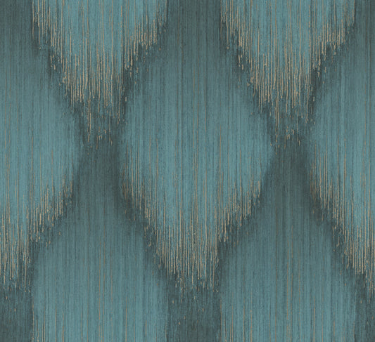 York Wallcoverings Antonina Vella Starfall Teal Metallic Ikat Wallpaper Graphics Traditional Teal  Wallpaper - MA35806