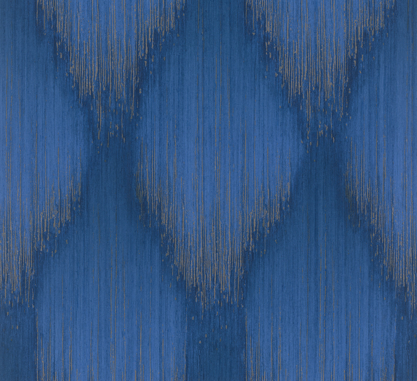 Blue abstract wood grain texture with vertical gold-tan streaks creating chevron patterns; distressed painted surface.