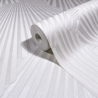 York Wallcoverings Antonina Vella Lumiere White Deco Geo Wallpaper Graphics Traditional White  Wallpaper - MA35845