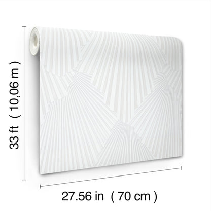 York Wallcoverings Antonina Vella Lumiere White Deco Geo Wallpaper Graphics Traditional White  Wallpaper - MA35845