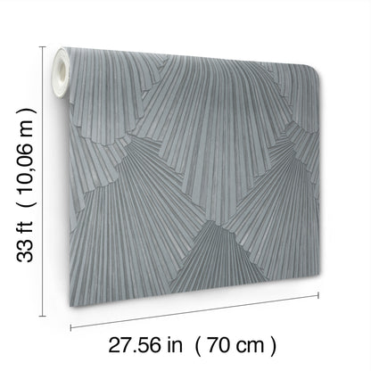 York Wallcoverings Antonina Vella Lumiere Pewter Deco Geo Wallpaper Graphics Traditional Pewter  Wallpaper - MA35849