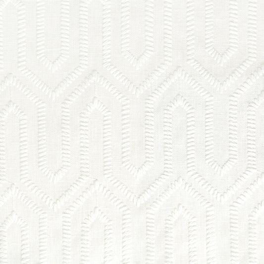 STOUT TEXTILES  MULTIPURPOSE,EMBROIDERIES TRANSITIONAL,, GEOMETRIC BLEACH,SALT,SNOW,WHITE   - MAAM-1