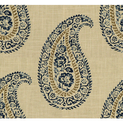 KRAVET DESIGN PRINT PAISLEY BEIGE,INDIGO,CHOCOLATE   - MADIRA.516.0