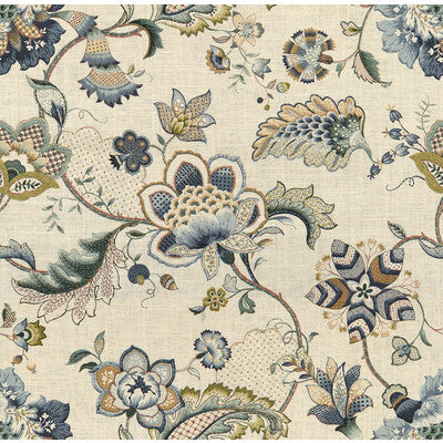 KRAVET BASICS PRINT JACOBEANS BLUE,GREEN,BEIGE   - MADRONA.315.0