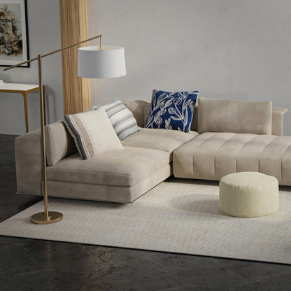 Casual neutral-toned area rug, 9' x 12'.